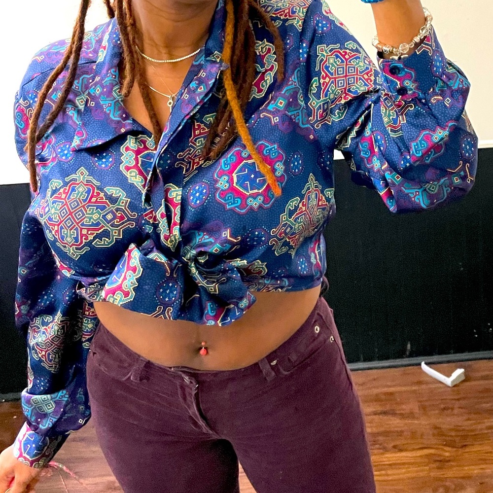Vintage inspired silk top